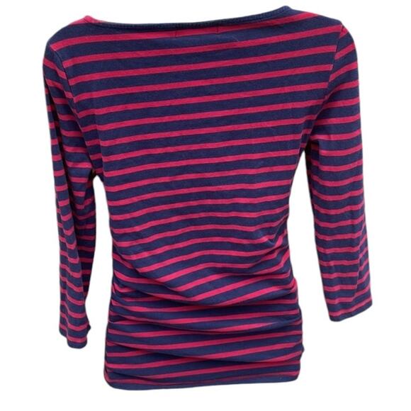 MICHAEL Michael Kors 3/4 sleeve ruched striped shirt - medium - Picture 2 of 8